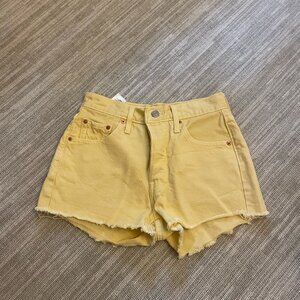 Levi's 501 yellow shorts